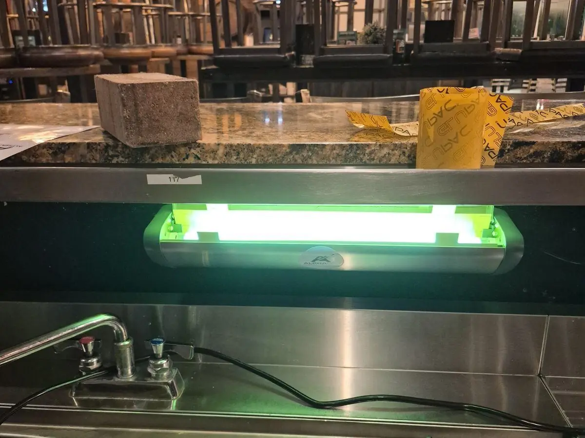 Fly light installed in a bar
